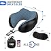 THEMONG YFO Updated 100% Pure Memory Foam Travel Pillow, Luxury Leather Neck Pillow with 3D Eye Mask, Earplugs, and Portable Bag, Comfortable 360 Degree Head Support Travel Pillows for Airplanes