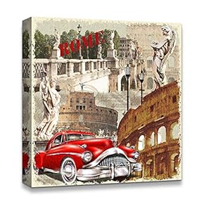 Canvas Wall Art Famous Building Birds/Flowers Pop-up Painting Artwork for Home Prints Framed - 12x12 inches