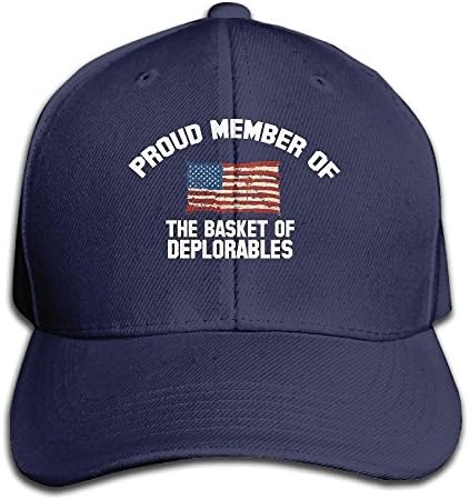 GD54 Proud Member Of The Basket Of Deplorables Adjustable Hunting Peak Hat & Cap Navy