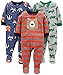 Simple Joys by Carter's Toddler Boy's 3-Pack Flame Resistant Fleece Footed Pajamas Sleepwear, bear/alligator/fox/Racoon, 2T