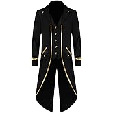 Runcati Mens Steampunk Victorian Jacket Gothic Tailcoat Costume Vintage Tuxedo Viking Renaissance Pirate Halloween Coats