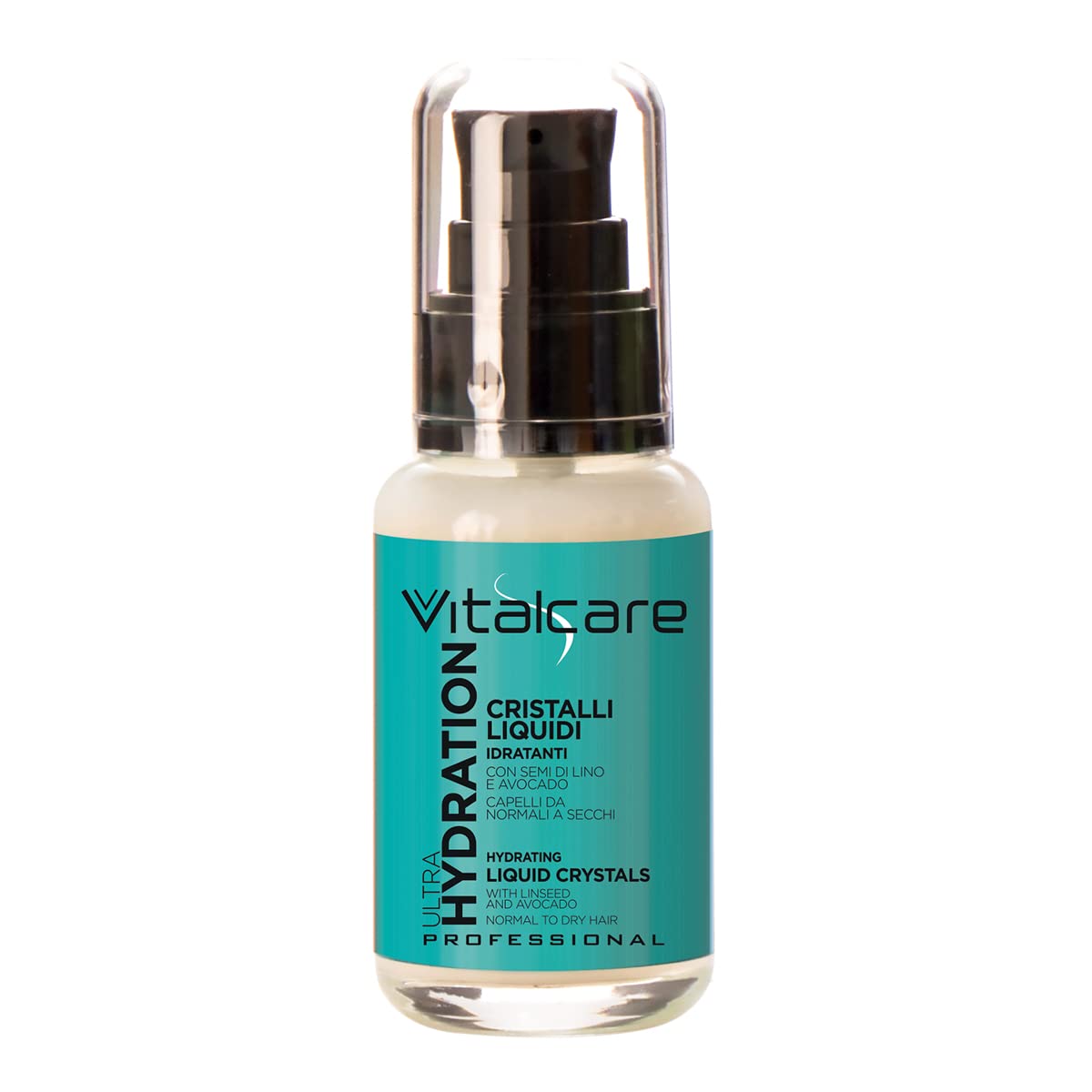 Vitalcare | Ultra Hydration - Liquid Crystals for Hair, Moisturizing Crystals for Dry Hair and Split Ends, with Flaxseed and Avocado, 50 ml