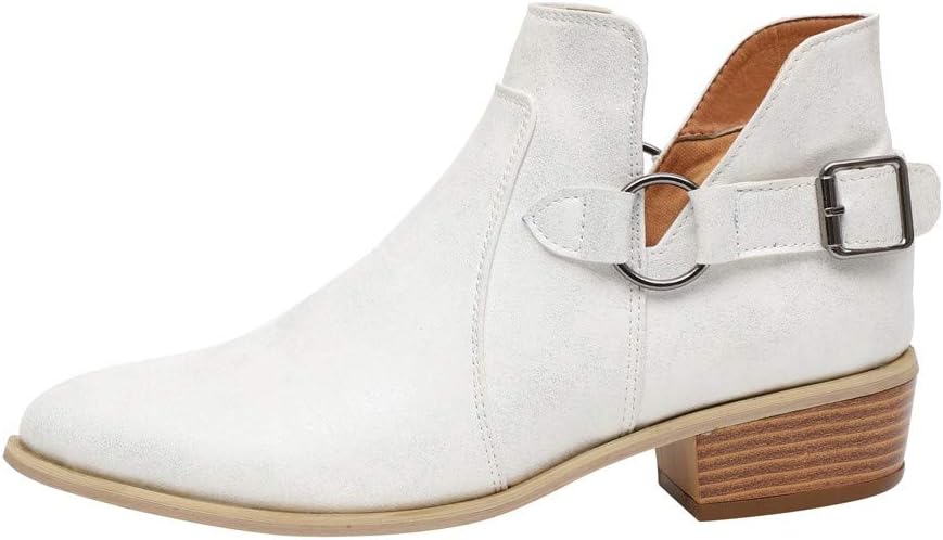 PLOT❤Women's Fashion Slouchy Classic Ankle Boots Pointed Toe Booties Casual Shoes