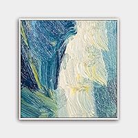 Framed Canvas Wall Art Abstract Color Painting Canvas Prints Home Artwork Decoration for Living Room,Bedroom - 16x16 inches