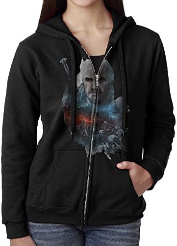 Witcher 3 Steelbook Skellige Version Version Front Zip-Up Hoodie Jacket Kangaroo Pocket For Women
