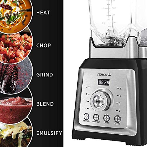 homgeek Countertop Smoothie Blender 1450 Watt, Professional High Speed