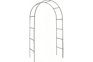 ATR ART TO REAL Garden Arch, Outdoor Flower Garden Arch Trellis, Sturdy Steel Arbor for Climbing Plants, Wedding Decoration, 94" H x 55" W, Black