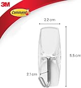 Command Wire Toggle Medium Hook Pack of 6 with 8 Adhesive Strips Transparent view 2