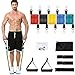 NICEAO Resistance Bands Set – Include 5 Stackable Exercise Bands with Carry Bag, Door Anchor Attachment, Legs Ankle Straps & Bonus eBook – 100% Life Time Guarantee