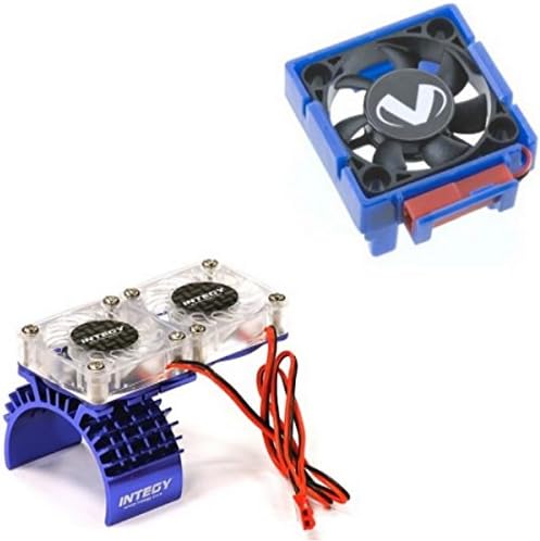 Traxxas Slash 4x4 3340 Cooling Fan + Integy Motor HeatSink Dual Twin Fan T8534B