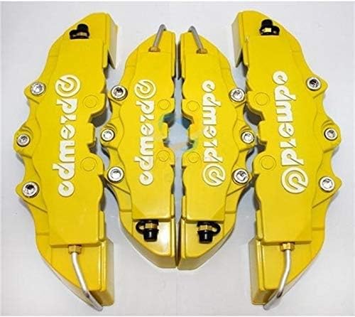 Smallgirl Elegant and Refined 4Pcs 3D Useful Car Universal Disc Brake Caliper Covers Front & Rear(Yellw)