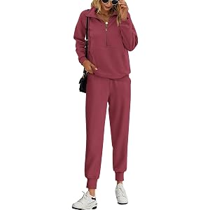 PRETTYGARDEN Long Sleeve Half Zip Sweatsuits Women 2 Piece Outfit Fall Casual Sweatshirt Sweatpants Lounge Set Tracksuit