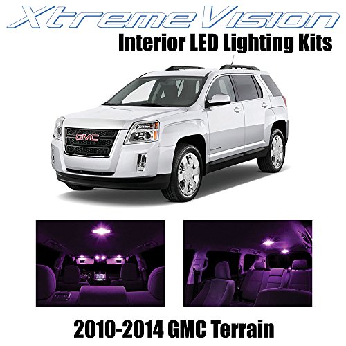 XtremeVision GMC Terrain 2010-2014 (5 Pieces) Pink Premium Interior LED Kit Package + Installation Tool
