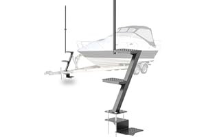 Andorm 3 Step Boat Trailer Steps for Tongue Heavy Duty, Boat Trailer Ladder with Non-Slip Surface and Safety Handle 500 lbs C