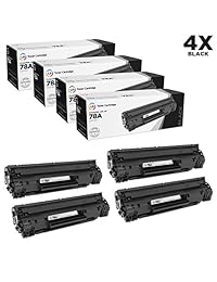 LD, cartuchos de tóner negros Hewlett Packard CE278A 78A compatibles con cartuchos para LaserJet P1566, Pro M1536dnf y Pro P1606dn, 4 por paquete - negro