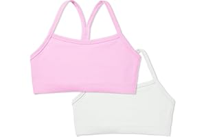 Sascina Girls Training Bras 7-12 with Y-Back Racerback Girls First Bras, Light Sports Kids Bra - No Pads, Chest Double Lined