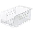 Akro-Mils 30220 AkroBins Plastic Storage Bins, Space-Saving Stackable Bins, Garage Organization Bins, Pantry Organization, Craft Storage, 7-Inch x 4-Inch x 3-Inch, Clear, 24-Pack