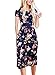 NICIAS Women Floral Short Sleeve Tunic Vintage Midi Casual Dress with Pockets Navy S