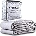 Cooshi Adult 15 lb Weighted Blanket Queen Size | Cotton 60x80 | Grey Heavy Blanket and Comforter | Glass Beads | For Adults less than 160 lbs