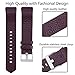 Henoda Replacement Bands Compatible with Fitbit Charge 2, Classic Genuine Leather Charge 2 Band Fitness Wristband for Women Men Small Large Maroon