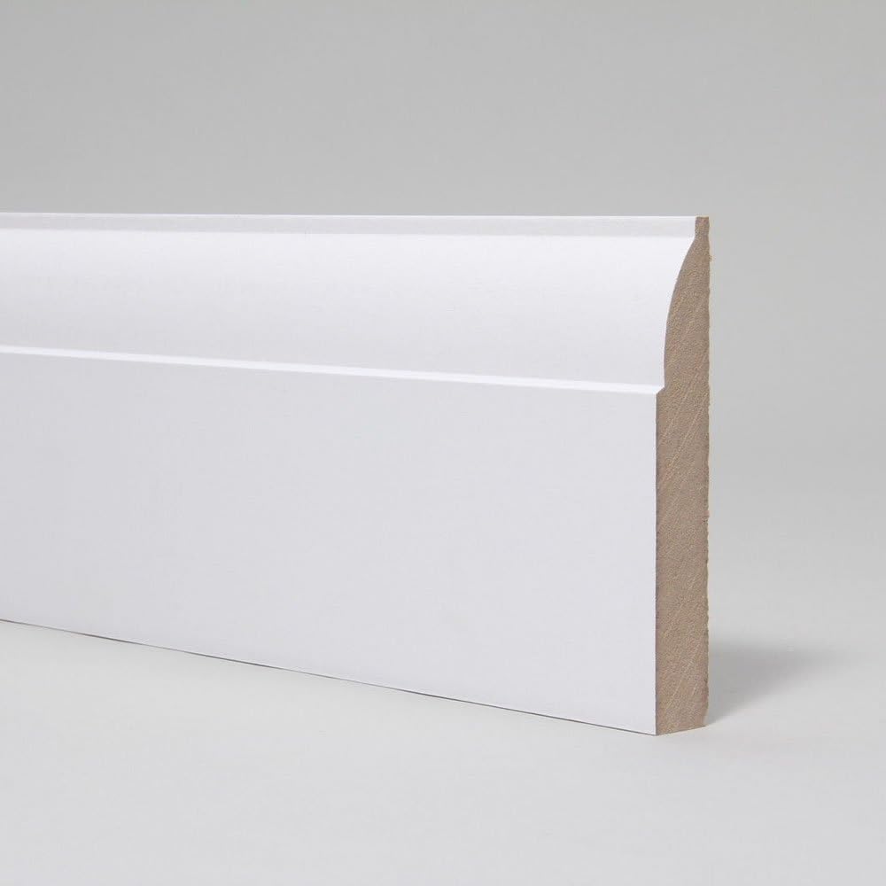 White PrePrimed MDF Skirting Board 3 pack (3 x 4.4m = 13.2m pack
