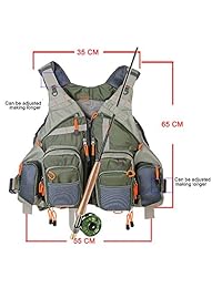 KyleBooker, chaleco de pesca con mosca (chaleco de pesca, paquete de anzuelos de pesca, mochila de pesca)