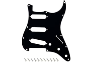 Banworks 3 Ply Strat SSS Pickguard 11-Hole Electric Guitar Pickguard Scratch Plate for USA/Mexican Fender Modern Style Standard Stratocaster ST JT/HB-01 Glossy Black