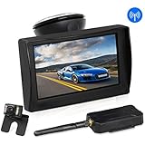 AUTO-VOX W1 Wireless Backup Camera Kit 4.3" LCD Monitor+ IP 68 Waterproof Rear View License Plate Reverse Back up Car Camera with LED Super Night Vision for Cars,Truck,Van,Caravan,Trailers,Camper