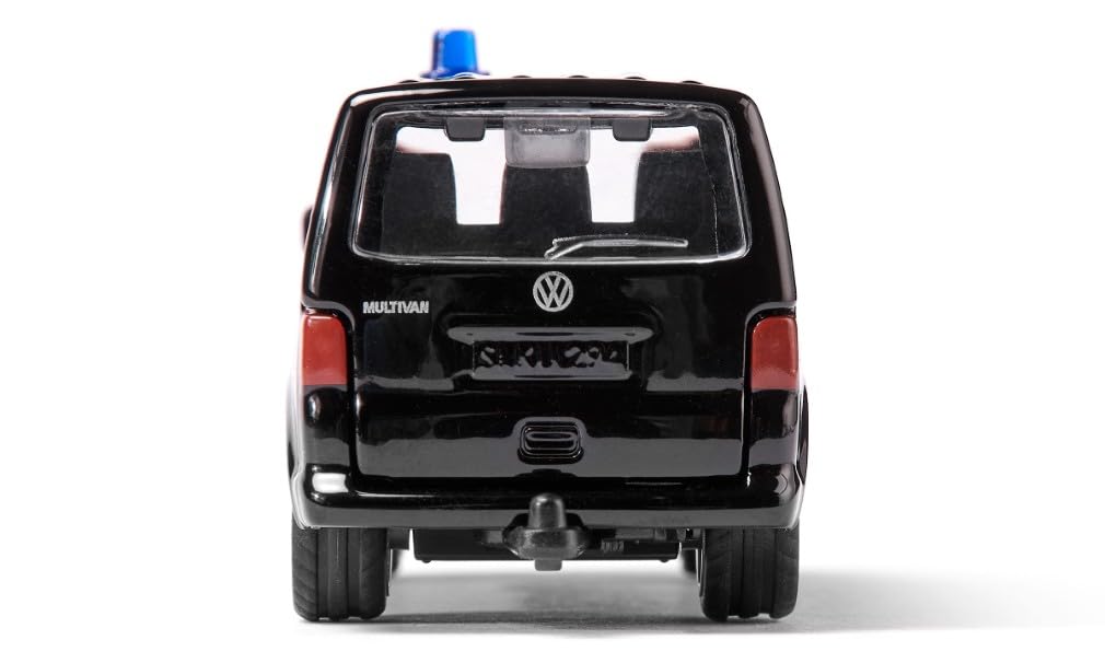 Siku 1548, VW T5 Sondereinsatzkommando, Metall/Kunststoff, Schwarz, Spielzeugauto für Kinder, Detailgetreue Gestaltung, Heckklappe zum Öffnen 5