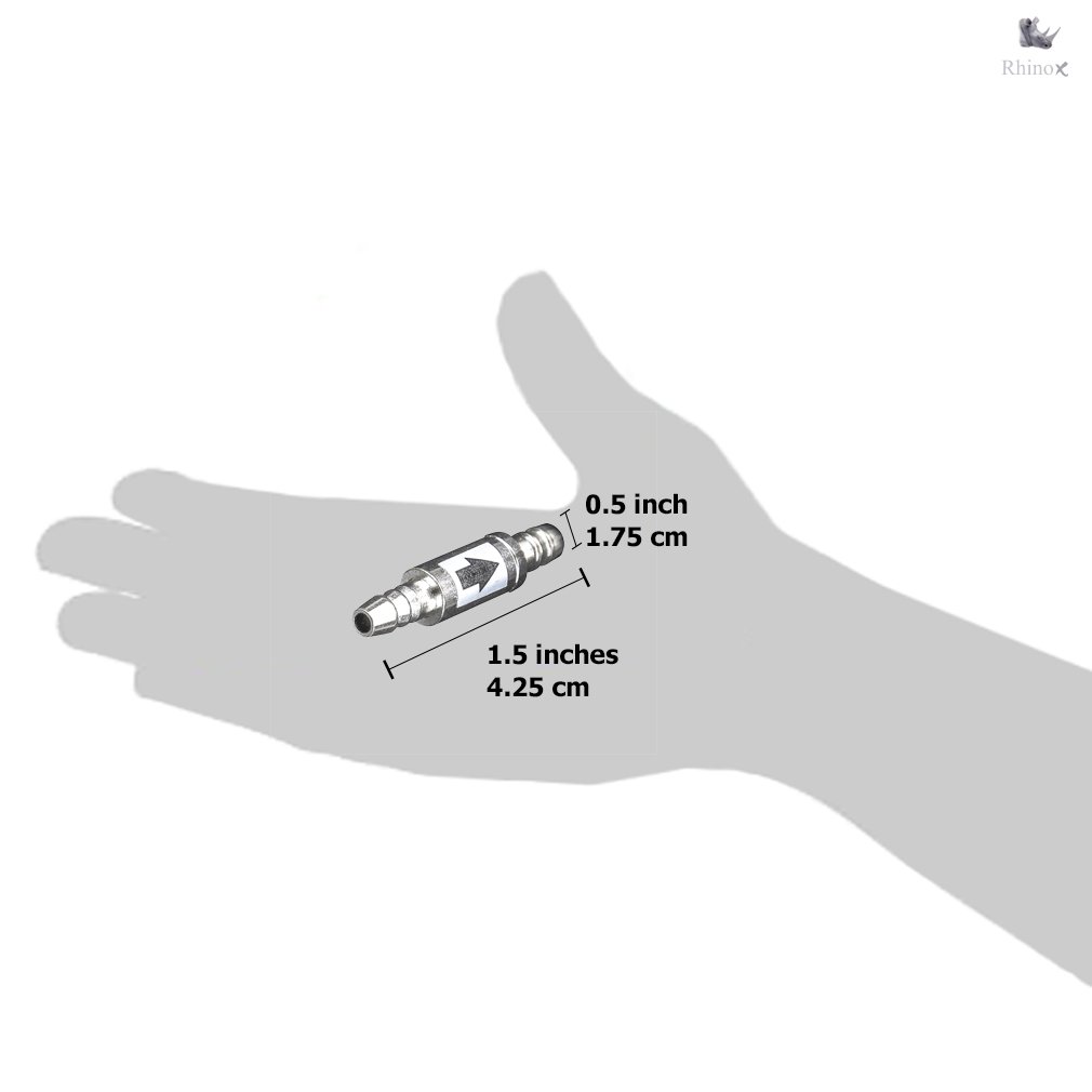 Rhinox Brass Check Valve for Aquariums (1 pc) - Sturdy, Reliable, Anti-Leak, Anti-Backflow, Non-Return CO2 Air Valve That Ensures One Directional Water Flow, Perfect for Sensitive Fish