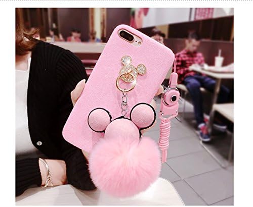 Tianyuanxuan Iphone 6 Bling Silicone Case for Girls Ring Phone Cover Non-slip Soft Shell for Iphone6 Protector-Pink