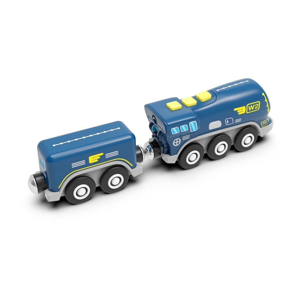 Battery Operated Action Locomotive Train (Magnetic Connection)- Powerful Engine Bullet Train Compatible with Thomas, Brio, Chuggington Wooden Tracks- Toys Car for Toddlers