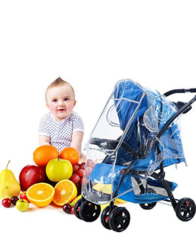 image for NinkyNonk Universal Size Baby Stroller Rain Cover + Mosquito Net Water