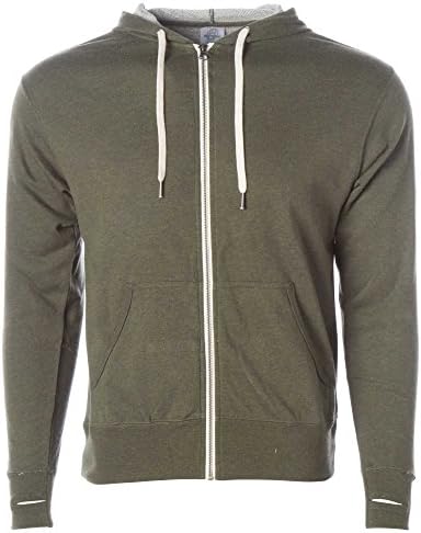 ITC Unisex French Terry Lightweight Zip Up Hoodie-M-Olive