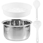 Stainless Steel Rice Cooker Inner Pot, 3L Rice Cooker Inner Pot Replacement, Household Thickened Accessory for Even Heating A