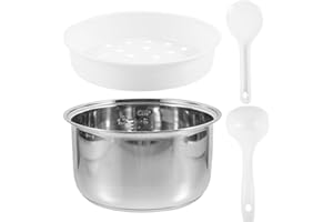 Stainless Steel Rice Cooker Inner Pot, 3L Rice Cooker Inner Pot Replacement, Household Thickened Accessory for Even Heating A