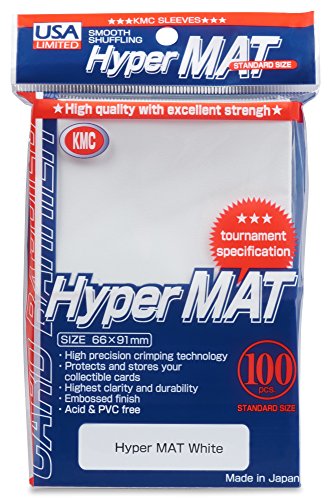 KMC Hyper Matte White 100-count Standard Size Sleeves Pack [USA packaging]