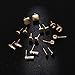 Rinhoo 9 Pairs Hypoallergenic Assorted Bead Charms Multiple Stud Earring Set Women Girls Jewelry (Gold)