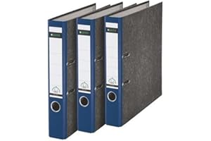 Leitz 180° A4 Board Lever Arch File 50mm Blue - Pack of 3