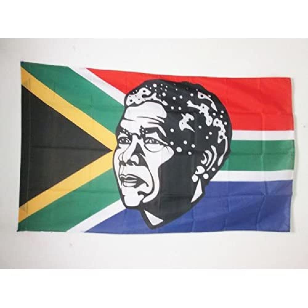 AZ FLAG - South Africa with Mandela Flag - 3x5 Ft - South African Banner with Sleeve - 100% Polyester - Fade Resistant - Vivid Colors - 3' x 5' Feet - 150x90 Cm