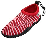 Women's Easy USA Wave Water Shoes Pool Beach Aqua Socks 1177 Red 10