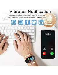 Reloj inteligente IPS de 1,55 pulgadas con monitor de presión arterial, monitor de sueño, monitor de actividad, para mujeres, niños, hombres, podómetro, pantalla táctil, reloj deportivo