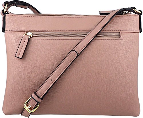B BRENTANO Vegan Leather Monogram Tote Bag - Pebble Grain Shoulder Bag With Zipper