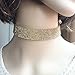 Fashion Necklace, UMFun Women Diamond Choker Crystal Rhinestone Charm Ladies Jewelry Velvet Necklace (Gold)