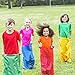 FUN LITTLE TOYS 4 Outdoor Lawn Games Includes 4 Potato Sack Race Bags, 8 Hopscotch Rings, Toss Game Set with 4 Bean Bags and 4 Chasing Race Game Vests, Kids Outdoor Toys Birthday Party Games