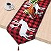 Plaid Table Runner, Cotton & Burlap Buffalo Check Table Runner, Christmas Elk Table Runner for Christmas Table Decoration, Family Dinners or Gatherings, Indoor or Outdoor Parties. 14 x 74 Inch