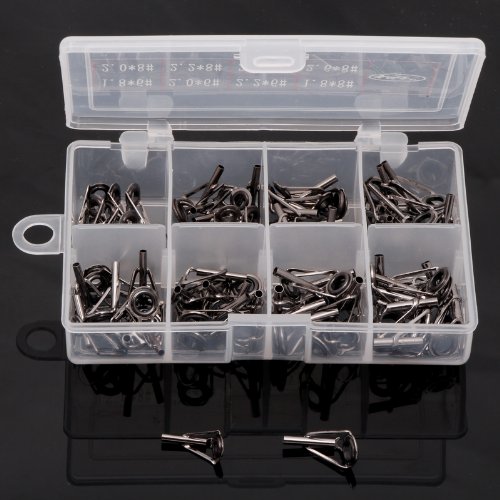 UPC 600011292304, 80 X Fishing Rod Tips Tops Parts Stainless Steel DIY Set Kits 8 Sizes