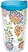 Tervis 1176072 Boho Floral Chic Tumbler with Wrap and Turquoise Lid 16oz, Clear - Drain Snake