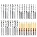 HQMaster End Mill Combination Kit Set CNC Router Bits Cutter Cutting Milling Tool (4 Type, Each 10Pcs) Including Flat Nose/Ball Nose End Mill, 30&deg; V-shape Engraving Bits and 4 Flutes End Mill