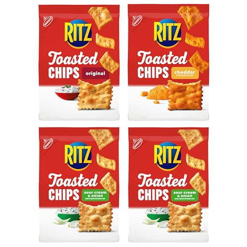 Mini Ritz Toasted Chips RITZ Toasted Chips Variety Pack with Cheddar, Sour Cream and Onion, and ...